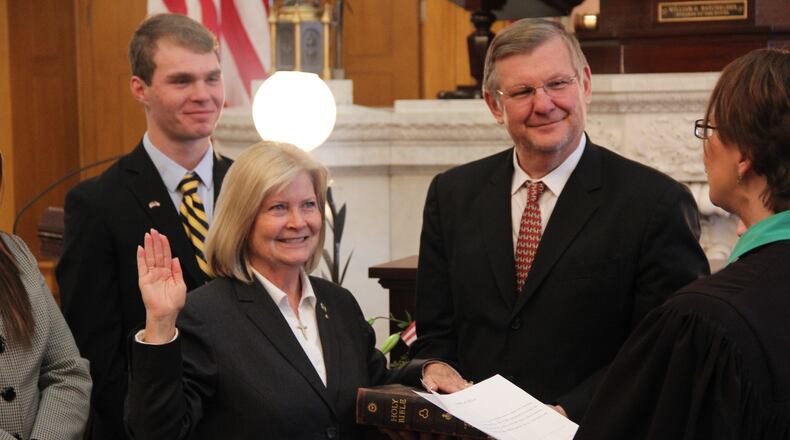 State Rep. Margy Conditt, R- Liberty Twp., will step down on Sept. 8 as a member of the Ohio House of Representatives. She announced her resignation last week saying she wanted to spend more time with family. CONTRIBUTED