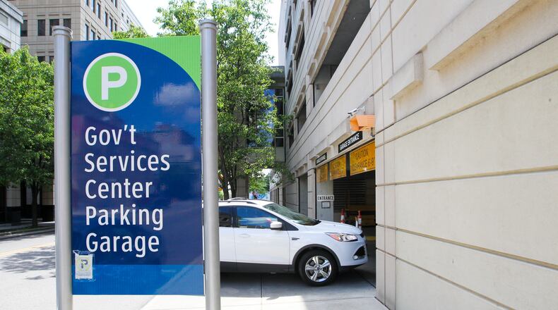 The Butler County Government Services Center parking garage in Hamilton. GREG LYNCH / STAFF