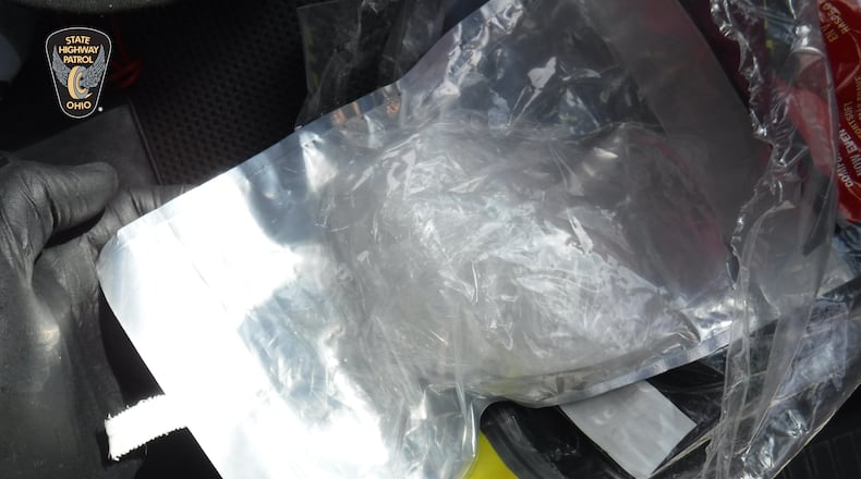 Ohio Highway Patrol troopers arrested a man with more than 100 grams of methamphetamine in his vehicle during a recent traffic stop in Butler County. CONTRIBUTED