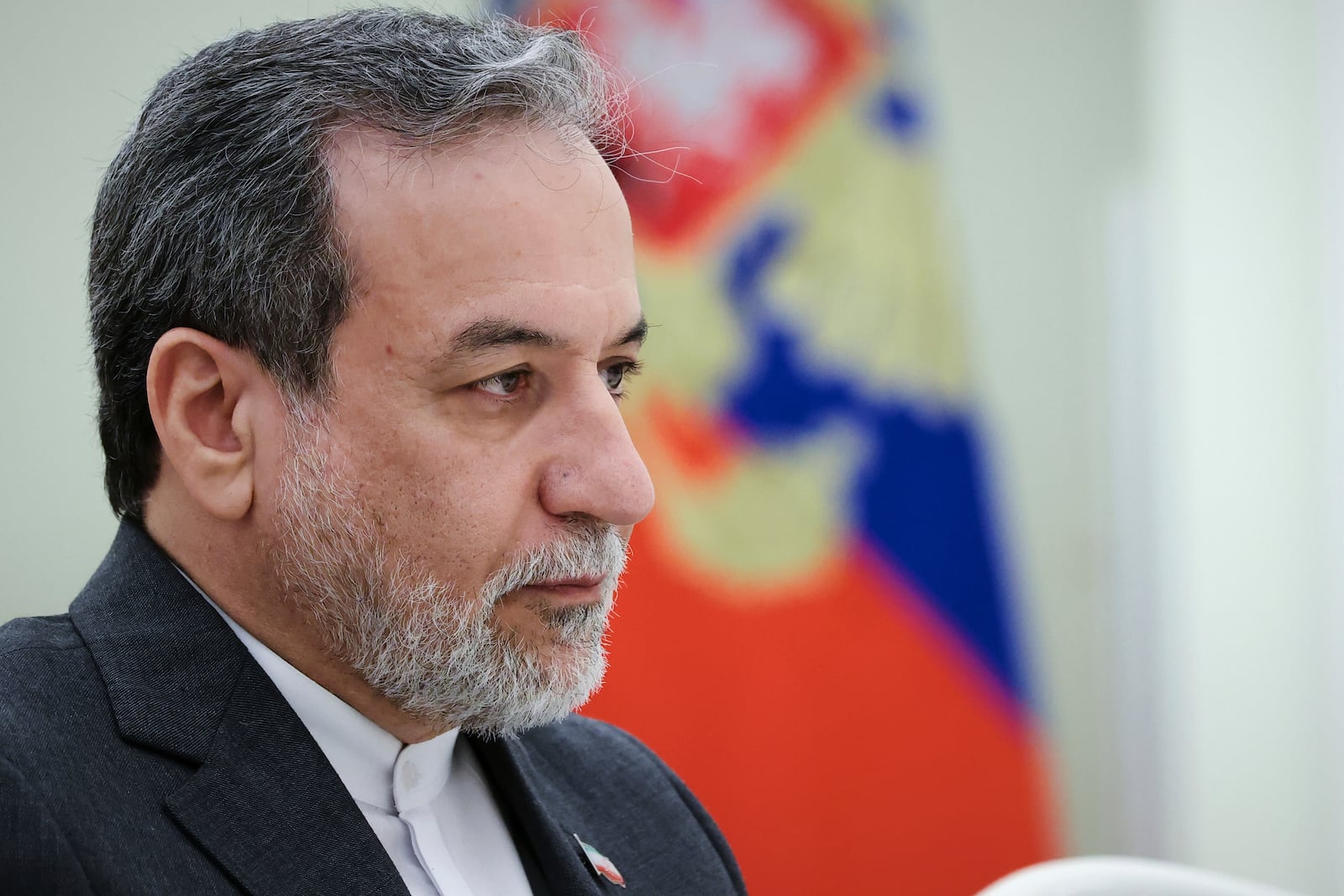 Iranian Foreign Minister Abbas Araghchi attends the talks with Russian President Vladimir Putin at the Kremlin in Moscow, Russia, Monday, June 23, 2025. (Sergei Karpukhin, Sputnik, Kremlin Pool Photo via AP)