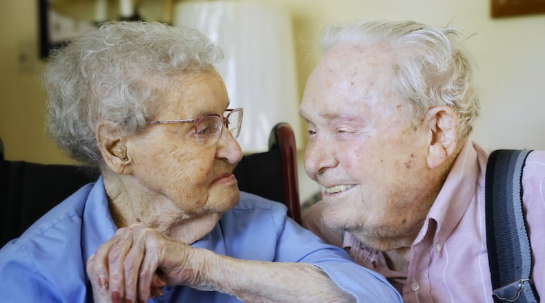 June and Hubert Malicote celebrated their 79th wedding anniversary and both turned 100 in July. They died 20 hours apart together at Hospice on Nov. 30 and Dec. 1, 2022.  NICK GRAHAM/STAFF