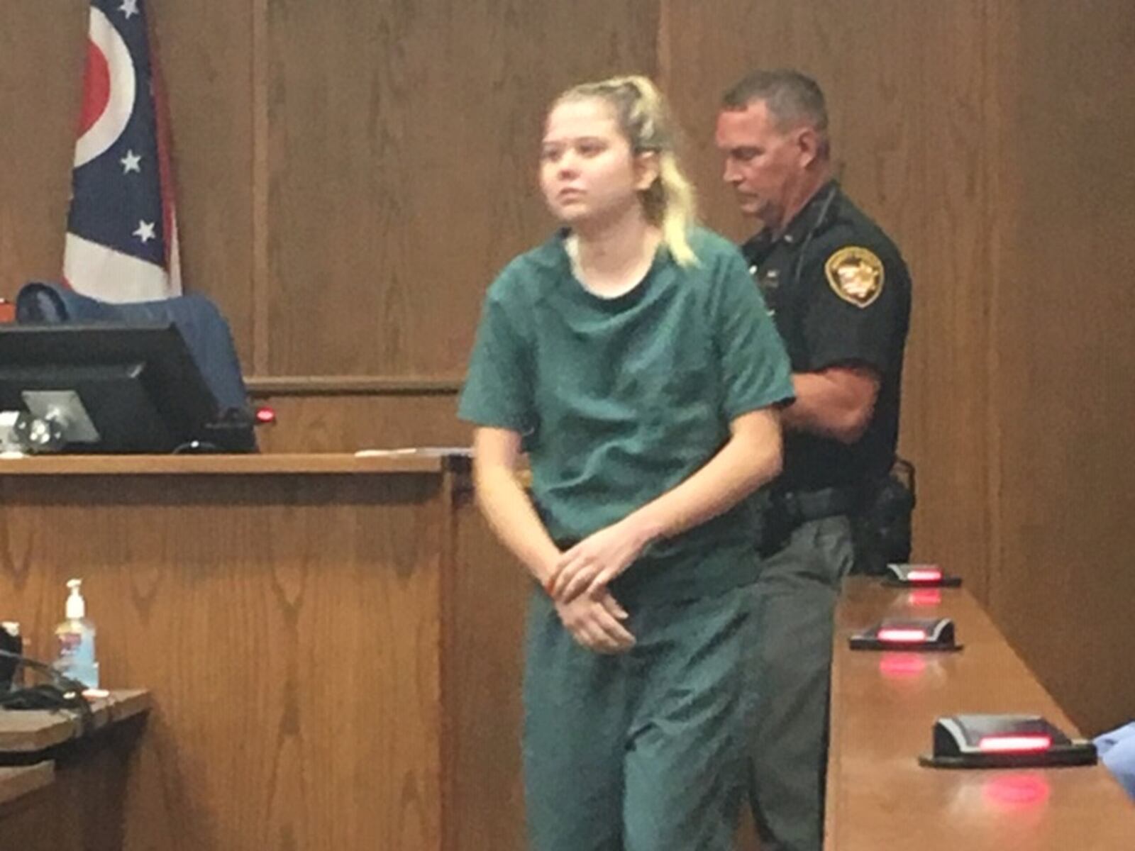 Abby Michaels was in court Wednesday for the first time since being indicted in July on six counts of murder, six counts of aggravated vehicular homicide and operating a vehicle while under the influence of alcohol. She is accused in the March 17 wrong-way wreck on Interstate 75 in Moraine that killed three members of a Mason family. NICK BLIZZARD/STAFF