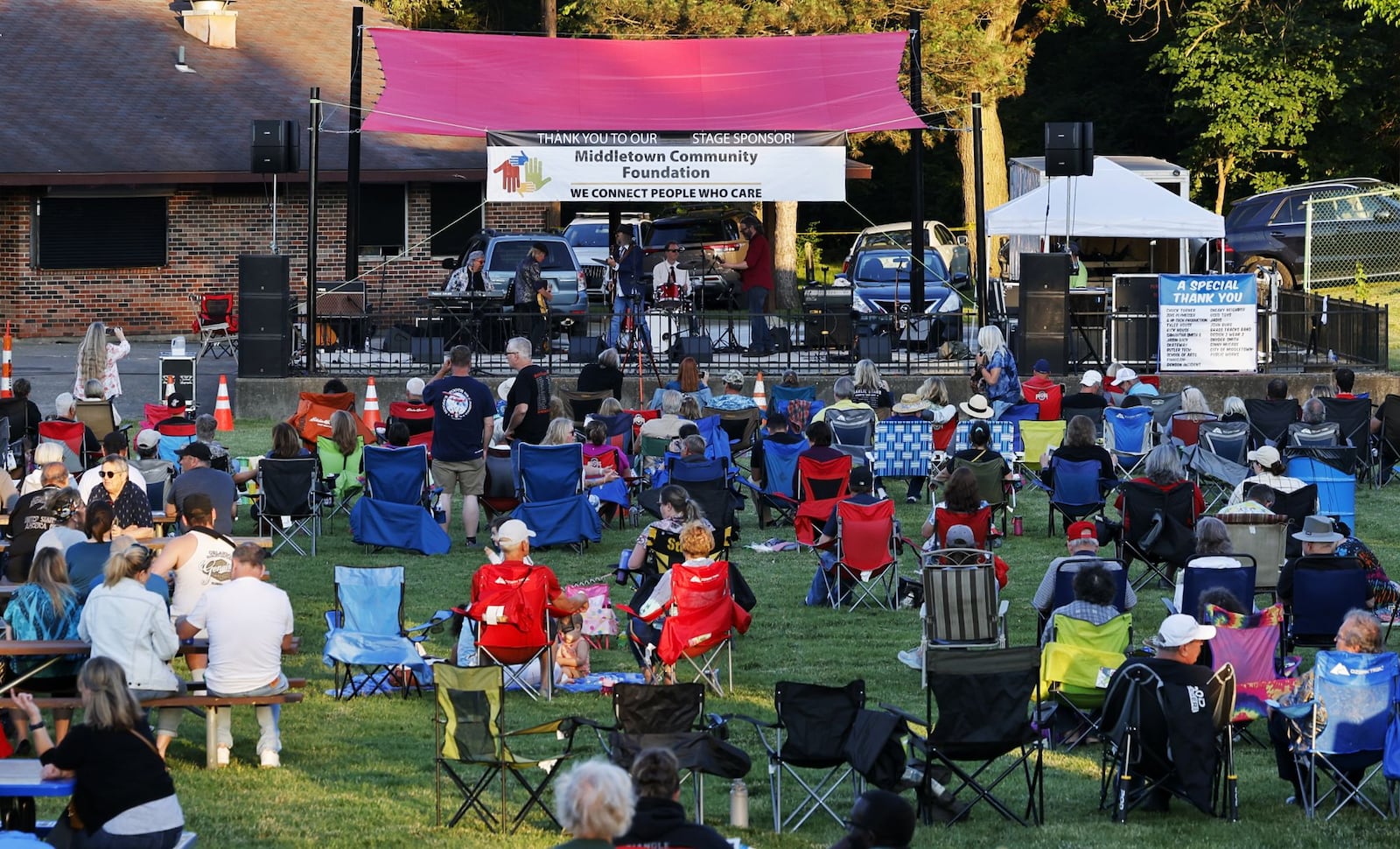Tom and the Torpedoes band plays at Sounds of Sunset concert series Thursday, May 30, 2024 at Sunset Park in Middletown. NICK GRAHAM/STAFF