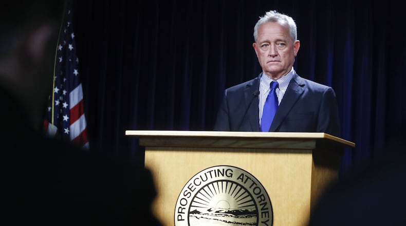 Hamilton County Prosecutor Joe Deters is no longer assigned to the Ray Tensing case. (AP File Photo/John Minchillo)