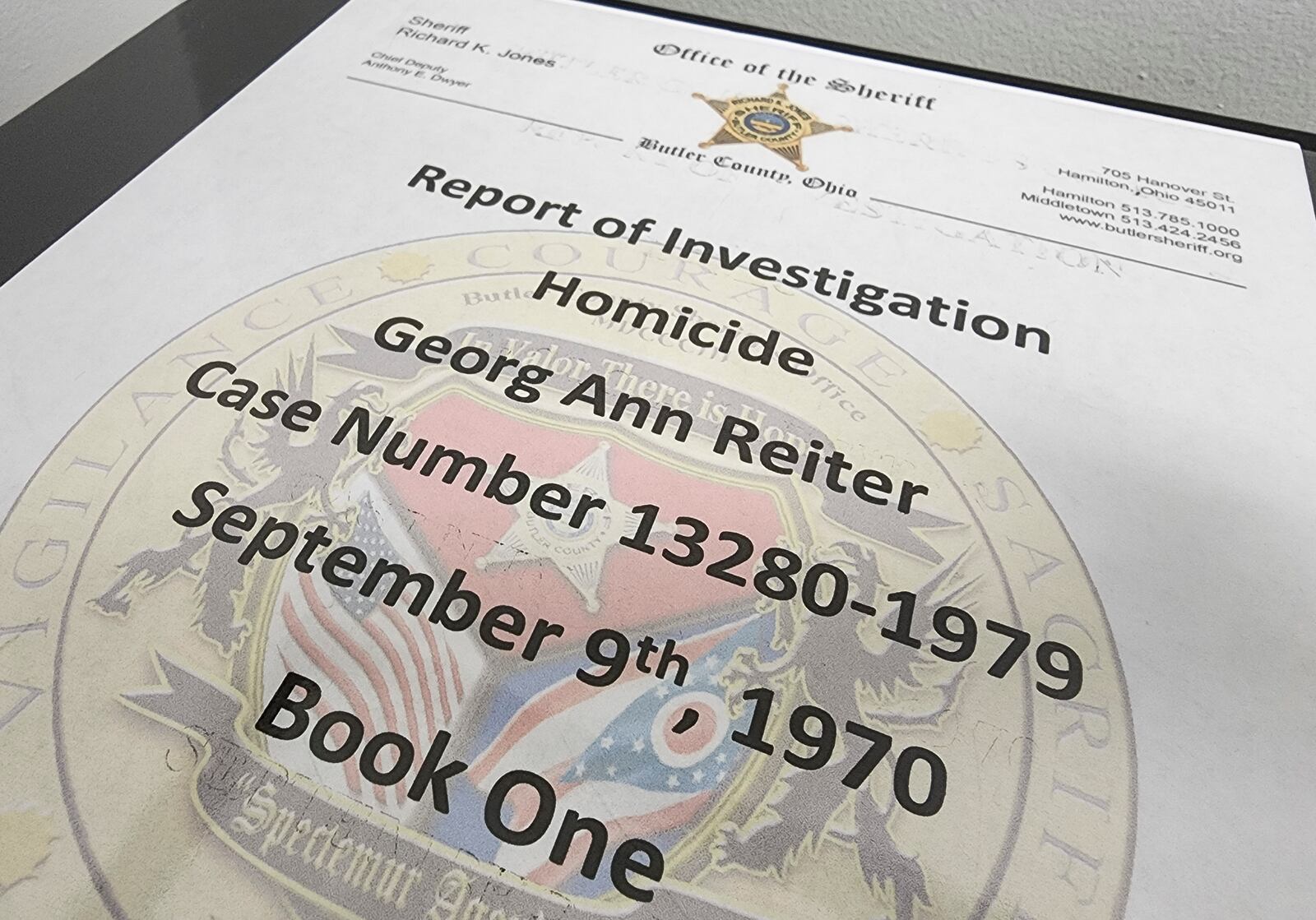 Detectives from the Butler county Sheriffs Office are looking into a cold case over 50 years old. Georg Ann Reiter was shot in the back and killed at a park along OH-128 in 1970. NICK GRAHAM/STAFF