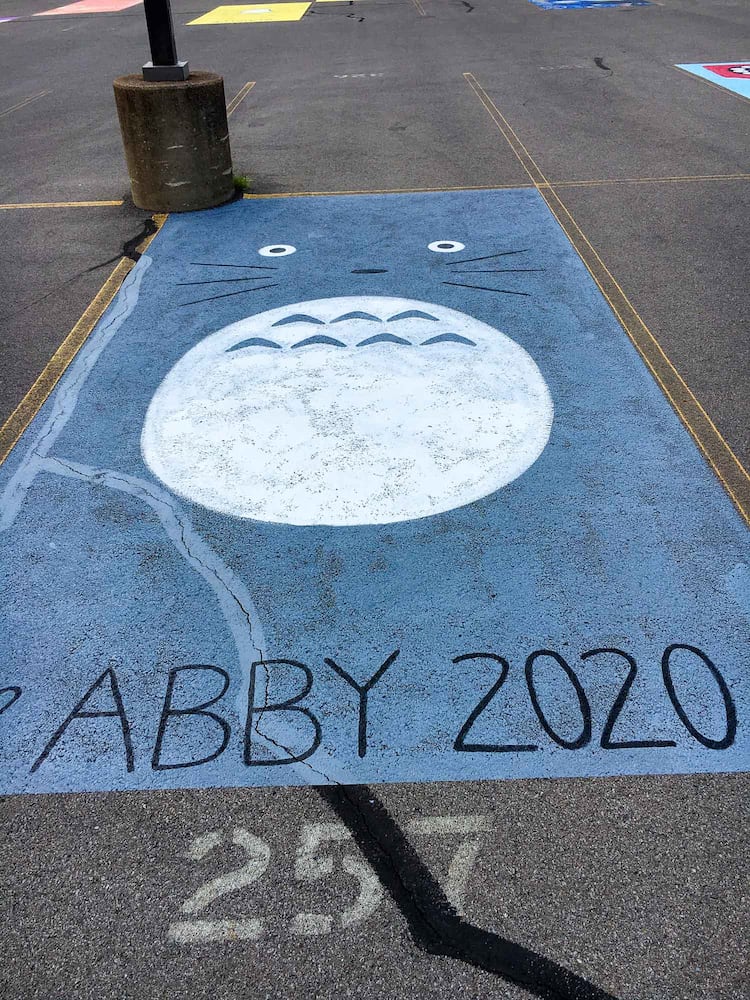 PHOTOS Lakota East seniors paint parking spots