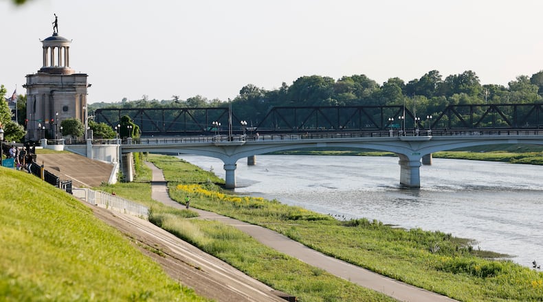 The Great Miami River in Hamilton is seen from RiversEdge concert venue on the east side of the river. FILE