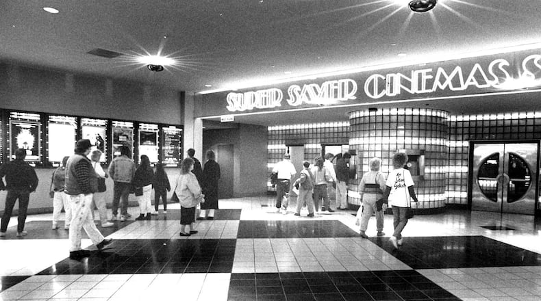 Customers going into Super Saver Cinema at Forest Fair Mall, Jan. 28, 1990. JOURNAL-NEWS PHOTO ARCHIVES