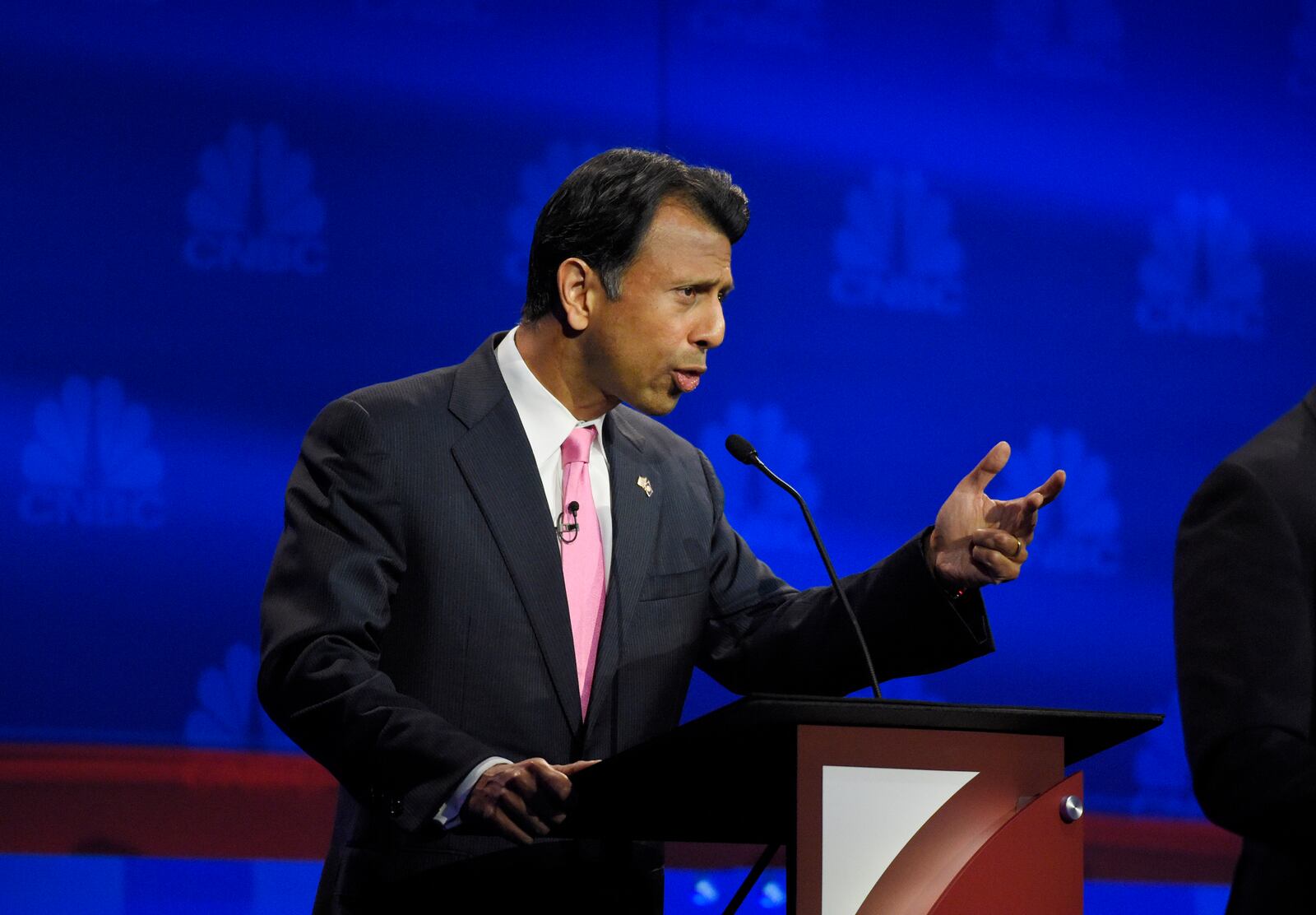 Bobby Jindal speaks during the CNBC Republican presidential debate at the University of Colorado, Wednesday, Oct. 28, 2015, in Boulder, Colo. (AP Photo/Mark J. Terrill)