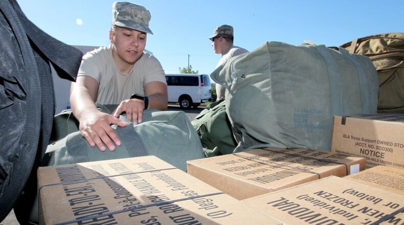 Members from the 179th Airlift Wing, Manfield, Ohio and the 178th Wing, Springfield, Ohio, respond to relief efforts in Puerto Rico October 4, 2017. The 179th AW sent one C-130H Hercules loaded with a Disaster Relief Mobile Kitchen Trailer and 15 Airmen. Airmen from both units will use the DRMKT to quickly prepare boil-in-the-bag meals for 1,000 first responders in under 90 minutes. U.S. Air National Guard photo by MSgt Lisa Francis