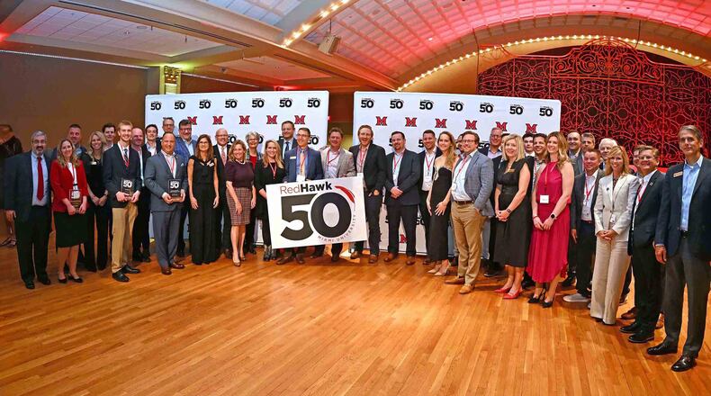 A new entrepreneur club of successful Miami University graduates just celebrated its top members with a gala event highlighting the group’s statewide, national and international economic impact. The 2024 RedHawk50 – now in its second year and includes the 50 fastest-growing private companies around the world founded or led by former students of Miami – were announced and celebrated at Cincinnati’s Music Hall last Friday. (Provided)
