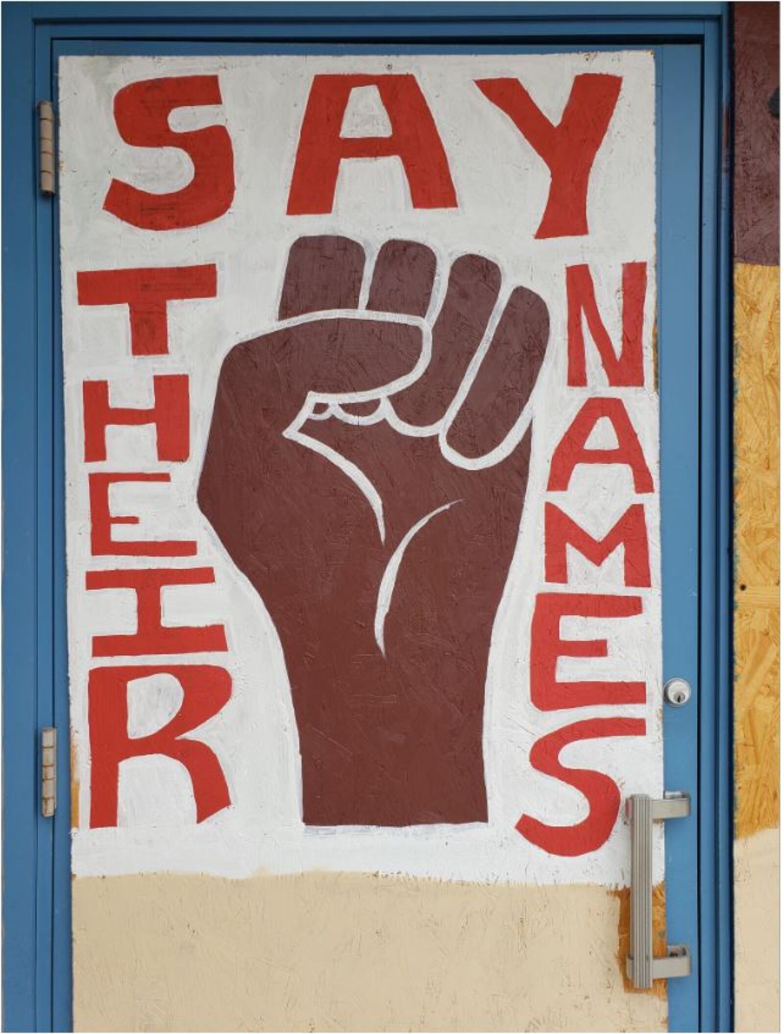 This is part of a set of Black Lives Matter murals being painted in Middletown by a Middletown High School graduate who now lives in Finneytown. NICK GRAHAM/STAFF
