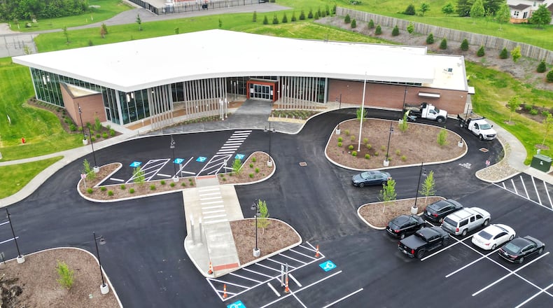Finishing touches are being completed on MidPointe Library in Liberty Township in anticipation of Sunday's opening. NICK GRAHAM/STAFF