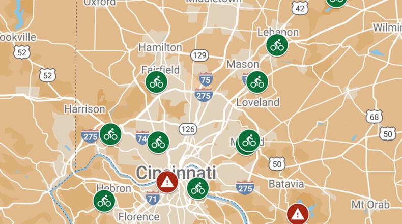 The Cincinnati Off-Road Alliance (CORA) is working with Hueston Woods State Park to add to and improve its existing bike paths. Graphic by Luke Macy/Oxford Observer