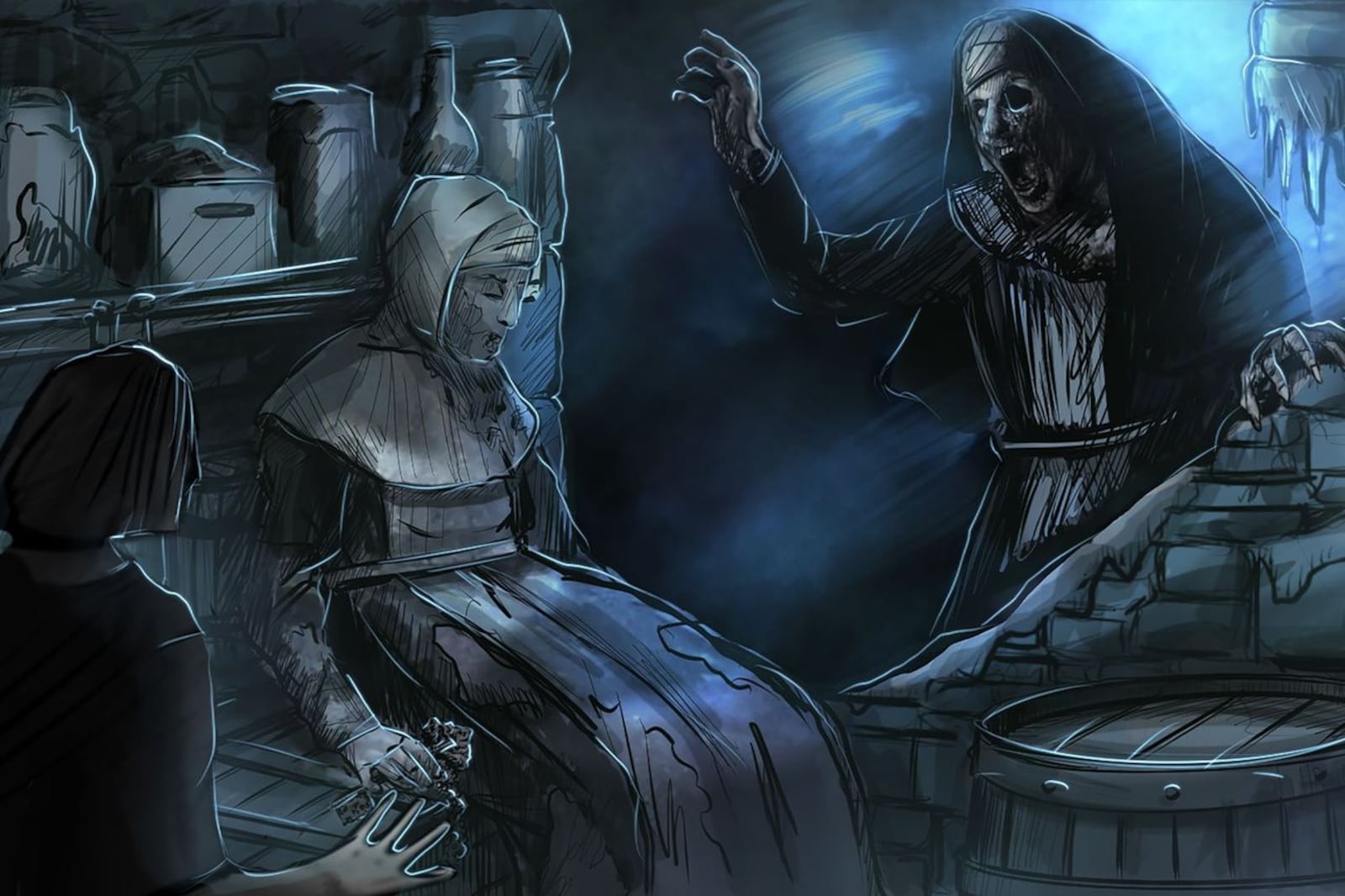 Concept art for "The Conjuring: Beyond Fear" at Kings Island's Halloween Haunt. Contributed