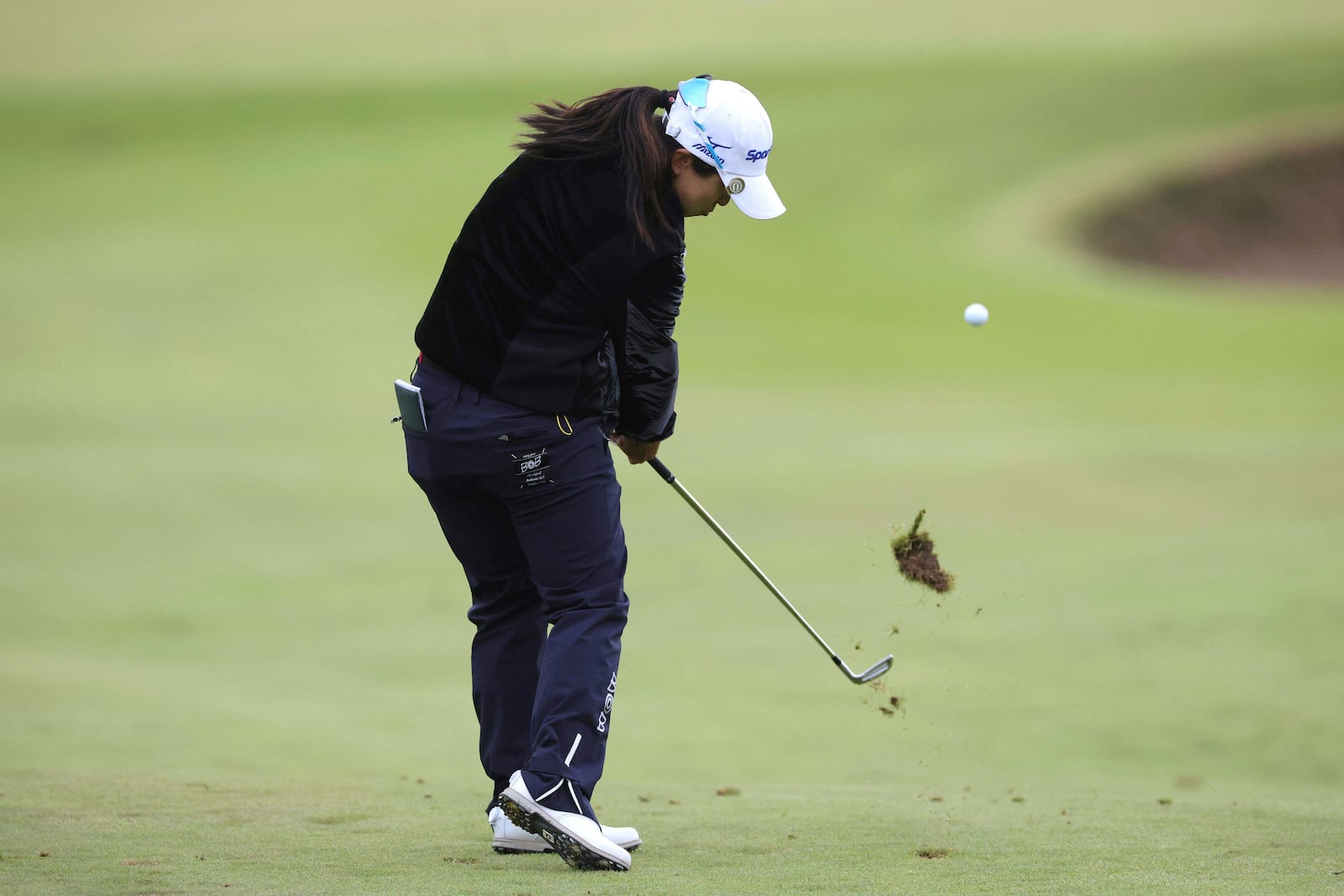 South Korea's Sei Young Kim on the 3rd fairway during the Women's Scottish Open at the Dundonald Links, Irvine, Scotland, Sunday July 27, 2025. (Steve Welsh/PA via AP)