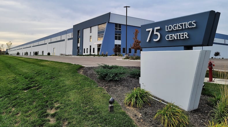 The 612,589-square-foot 75 Logistics Center in Middletown is fully leased, according to city officials. The speculative warehouse has been leased by corporate apparel brand, Cintas, one of southwest Ohio’s largest public companies, and global logistics company, DHL. FILE PHOTO
