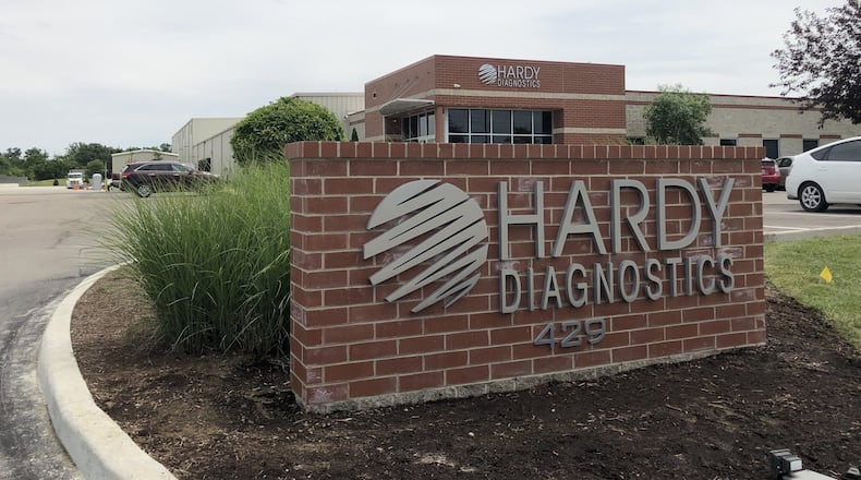 Hardy Diagnostics in Springboro plans to begin producing products used in diagnosing COVID-19. STAFF/LAWRENCE BUDD
