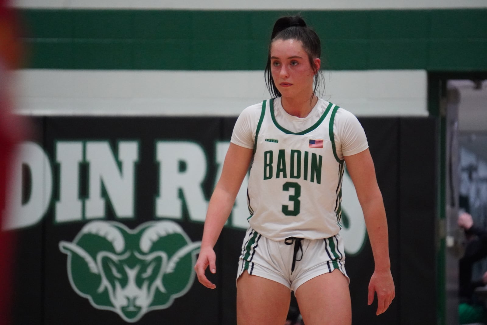 Badin’s Hailey Weber plays defense during her game against Fenwick on Tuesday night at Mulcahey Gym. CHRIS VOGT / CONTRIBUTED