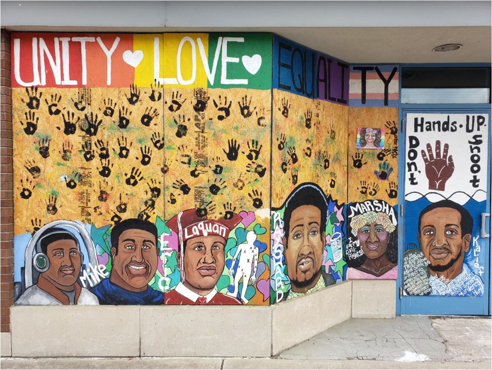 This is part of a set of Black Lives Matter murals being painted in Middletown by a Middletown High School graduate who now lives in Finneytown. NICK GRAHAM/STAFF