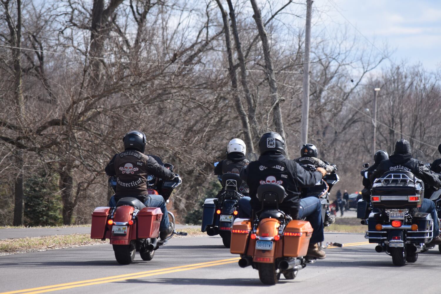 PHOTOS: Thousands of Outlaws attend motorcycle gang leaders funeral at Montgomery County Fairgrounds.