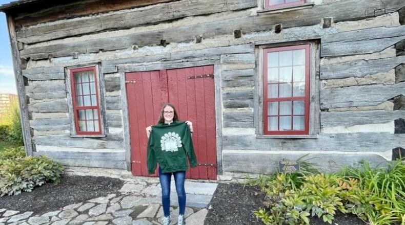 YoungLives in Hamilton is holding a weekly scavenger hunt that started Oct. 12 and will restart each Thursday afternoon. Winners will find one of the previous Thanksgiving Day 5K race sweatshirts. The second of the three scavenger hunts starts on Oct. 20. Pictured is a winner of one of the four week-one winners. PROVIDED