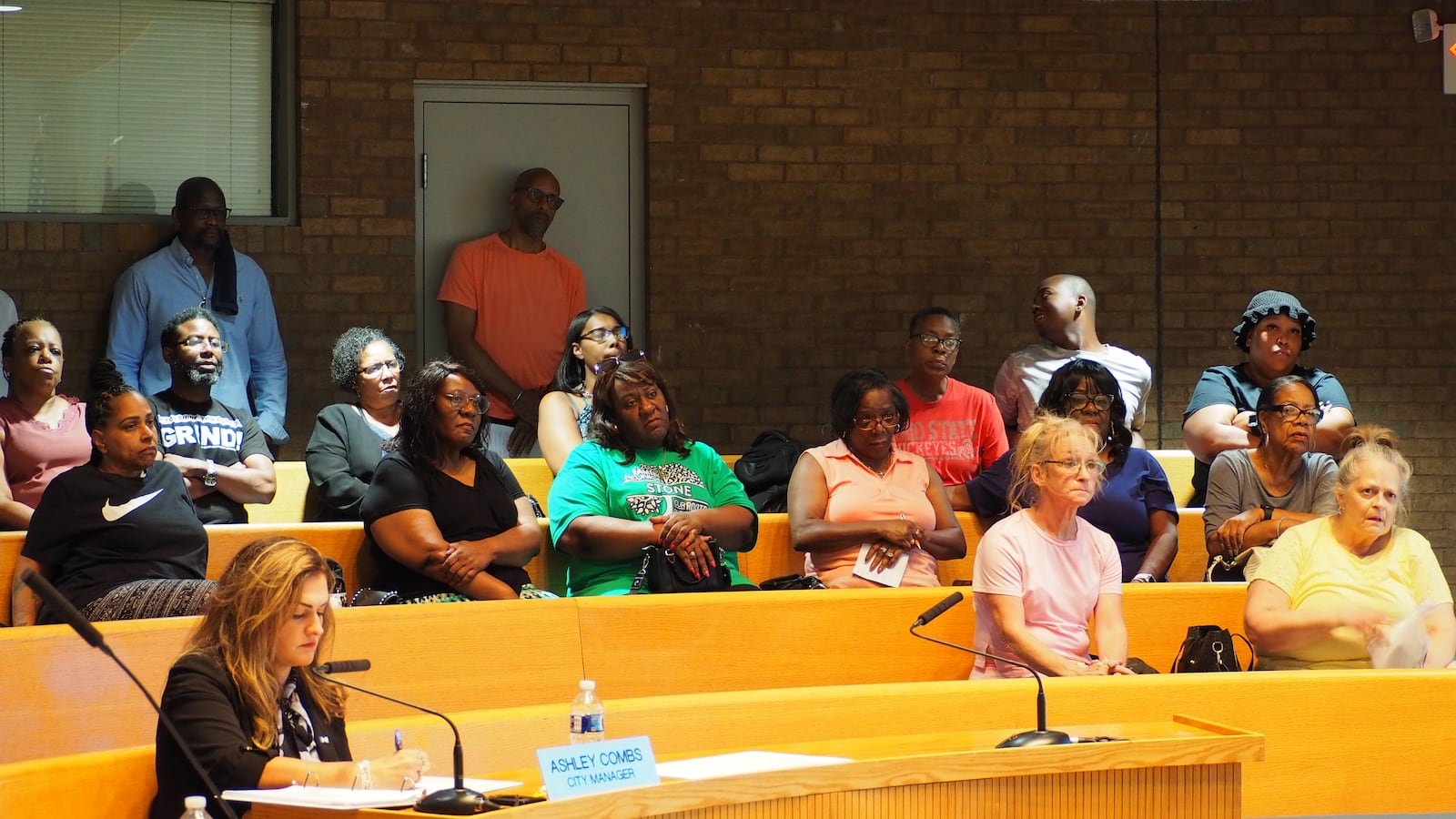 Family and friends of Stephen Howard, who was killed in a two-vehicle crash Aug. 23 in Middletown, gathered at Tuesday's council meeting to ask for transparency regarding the crash investigation. BRYN DIPPOLD/STAFF