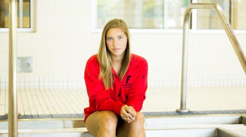 Fairfield High School senior Emma Otten had three top-10 finishes in the recent Southwest Ohio High School Swimming and Diving Classic. CONTRIBUTED PHOTO BY TERRI CALLA PHOTOGRAPHY