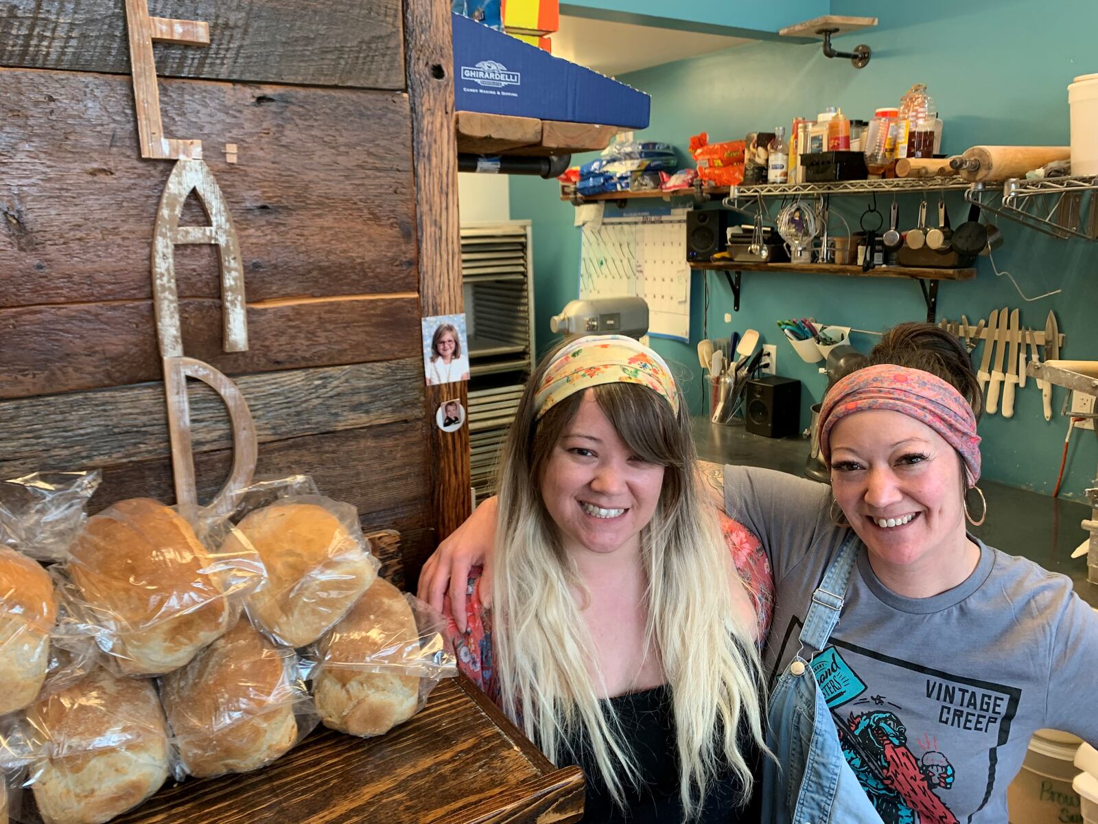 The Almond Sisters Bakery in Hamilton was still active Tuesday morning as its three employees — co-owner Jenni Hubbard, her husband, Scott, and her sister, Stephanie Kyoto — worked to ensure a display case was filed with two dozen kinds of desserts and three different breads. CONTRIBUTED
