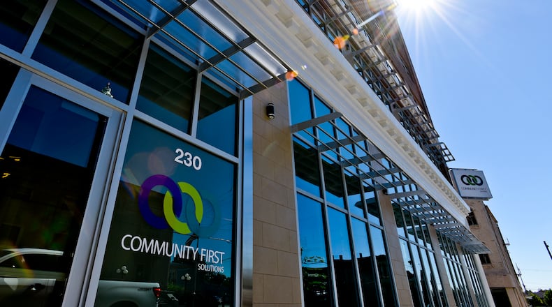 Community First Solutions’ headquarters at 223 South Third Street in downtown Hamilton. The nonprofit is one of Hamilton’s largest employers. NICK GRAHAM/STAFF