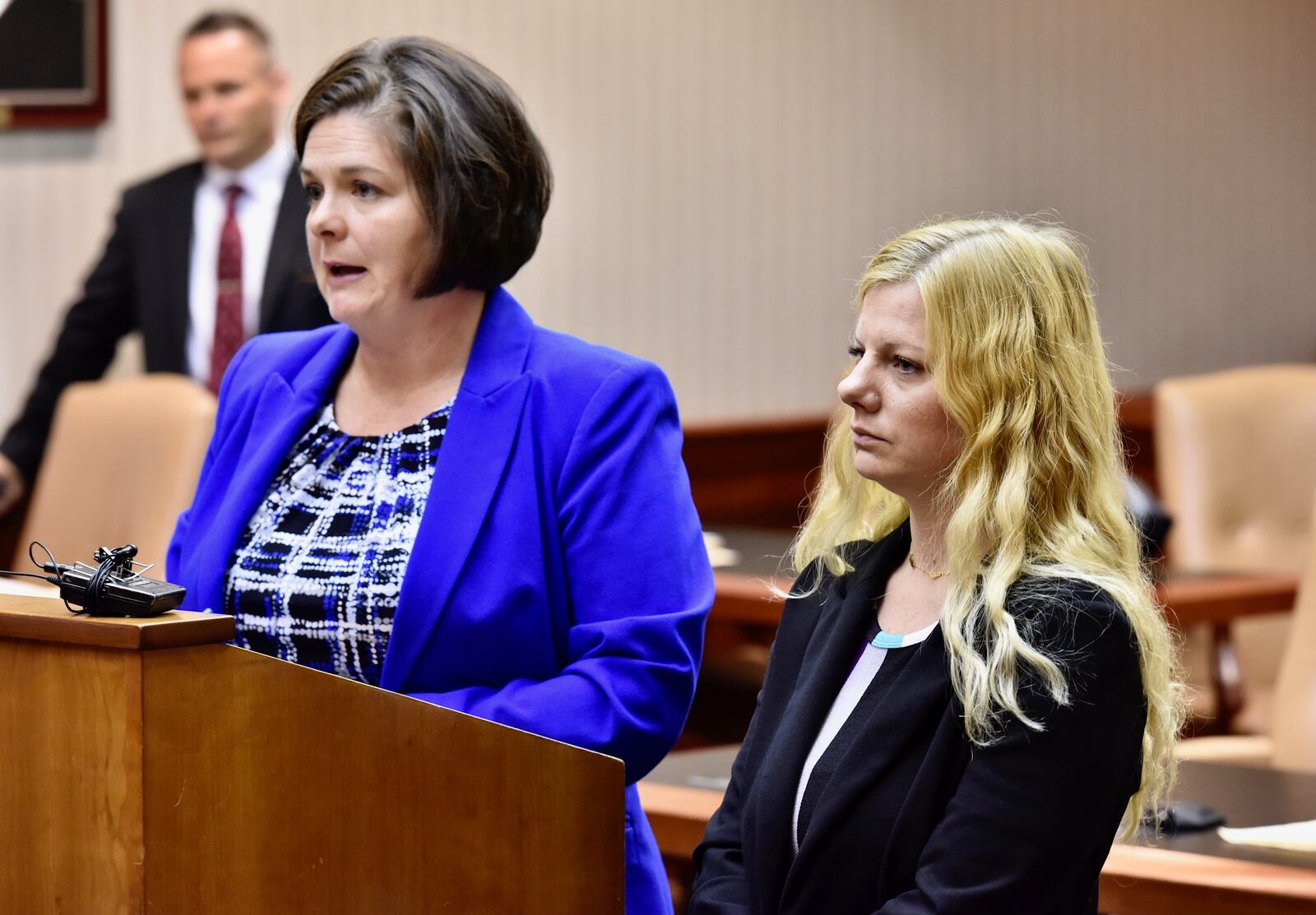 An October trial date has been set for Linday Partin (right), a Hanover Twp. woman accused of fatally assaulting 3-year-old in her care in March.