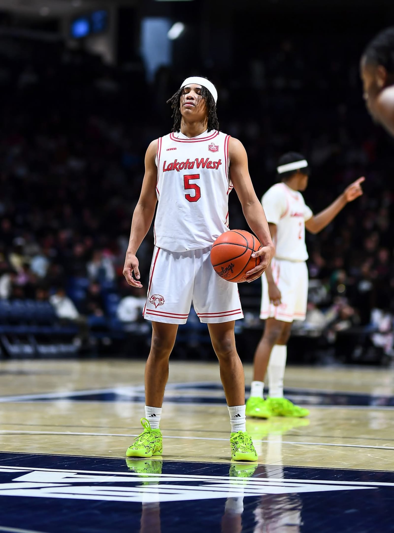 Lakota West’s Andre Richardson concentrates at the free throw line during a recent game at Cintas Center. KYLE HENDRIX / CONTRIBUTED