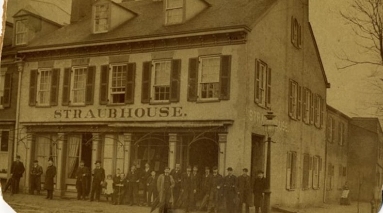 The Straub House hotel, seen here in a photograph taken in 1885, was built by John Winton in 1824 on the northwest corner of Main and Water streets in Rossville. BUTLER CO. HISTORICAL SOCIETY/CONTRIBUTED