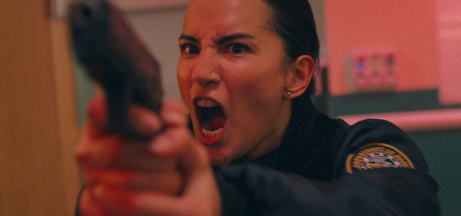 This image released by Netflix shows Jessie Mei Lee in a scene from "Havoc." (Netflix via AP)