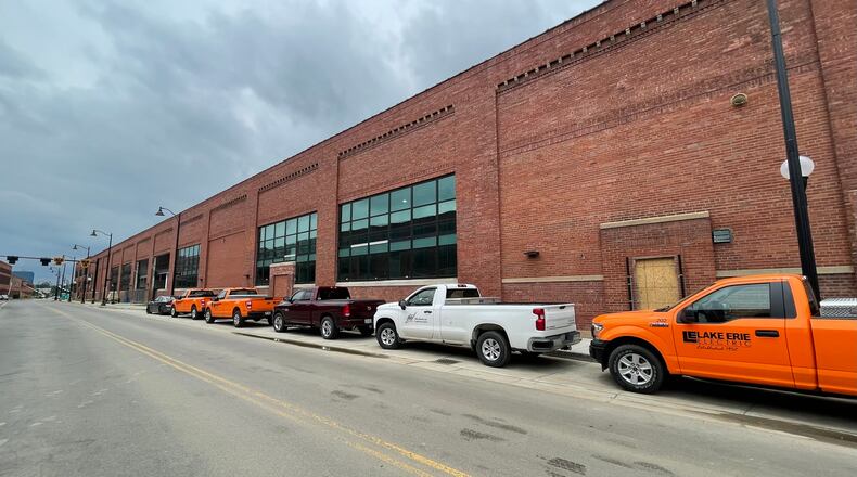 Completion of Spooky Nook Sports Champion Mill, known as Mill 1 (pictured), won't be completed now until September, according to officials. Pictured is Spooky Nook Sports Champion Mill on North B Street in Hamilton on June 7, 2022. MICHAEL D. PITMAN/STAFF