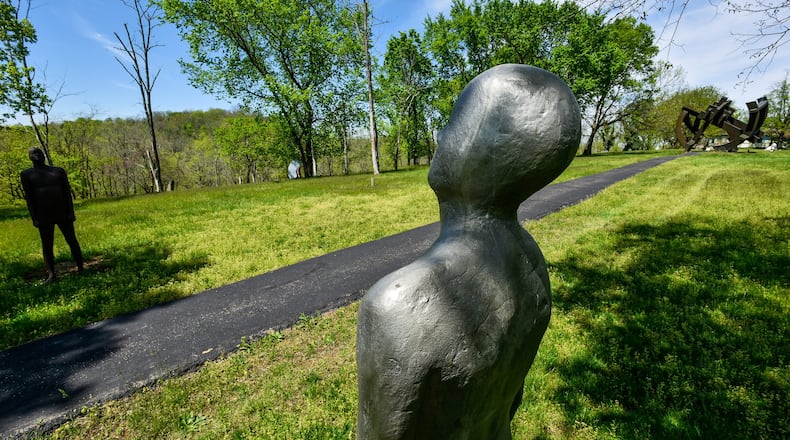 Pyramid Hill Sculpture Park has reopened for members only Monday, May 4 after being closed for a while due to the coronavirus pandemic. The museum, welcome center and restrooms remain closed and guidelines are in place for social distancing by visitors. NICK GRAHAM / STAFF
