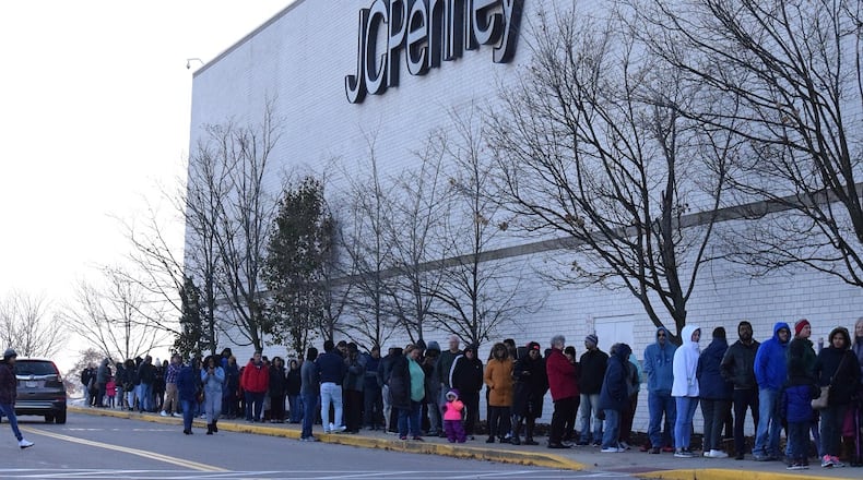 Managers estimated about 1,000 shoppers were at JCPenney when it opened Thursday. STAFF PHOTO / HOLLY SHIVELY