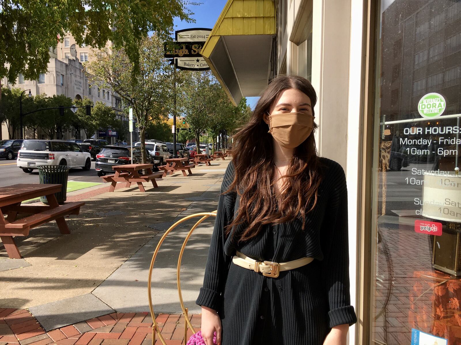 Maria Peckinpaugh, co-owner of downtown Hamilton business Sara's House, said the city's central business is resilient enough to survive - and in some ways thrive - during the coronavirus pandemic. (Photo By Michael D. Clark\Journal-News)