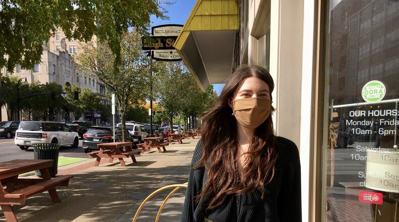 Maria Peckinpaugh, co-owner of downtown Hamilton business Sara's House, said the city's central business is resilient enough to survive - and in some ways thrive - during the coronavirus pandemic. (Photo By Michael D. Clark\Journal-News)