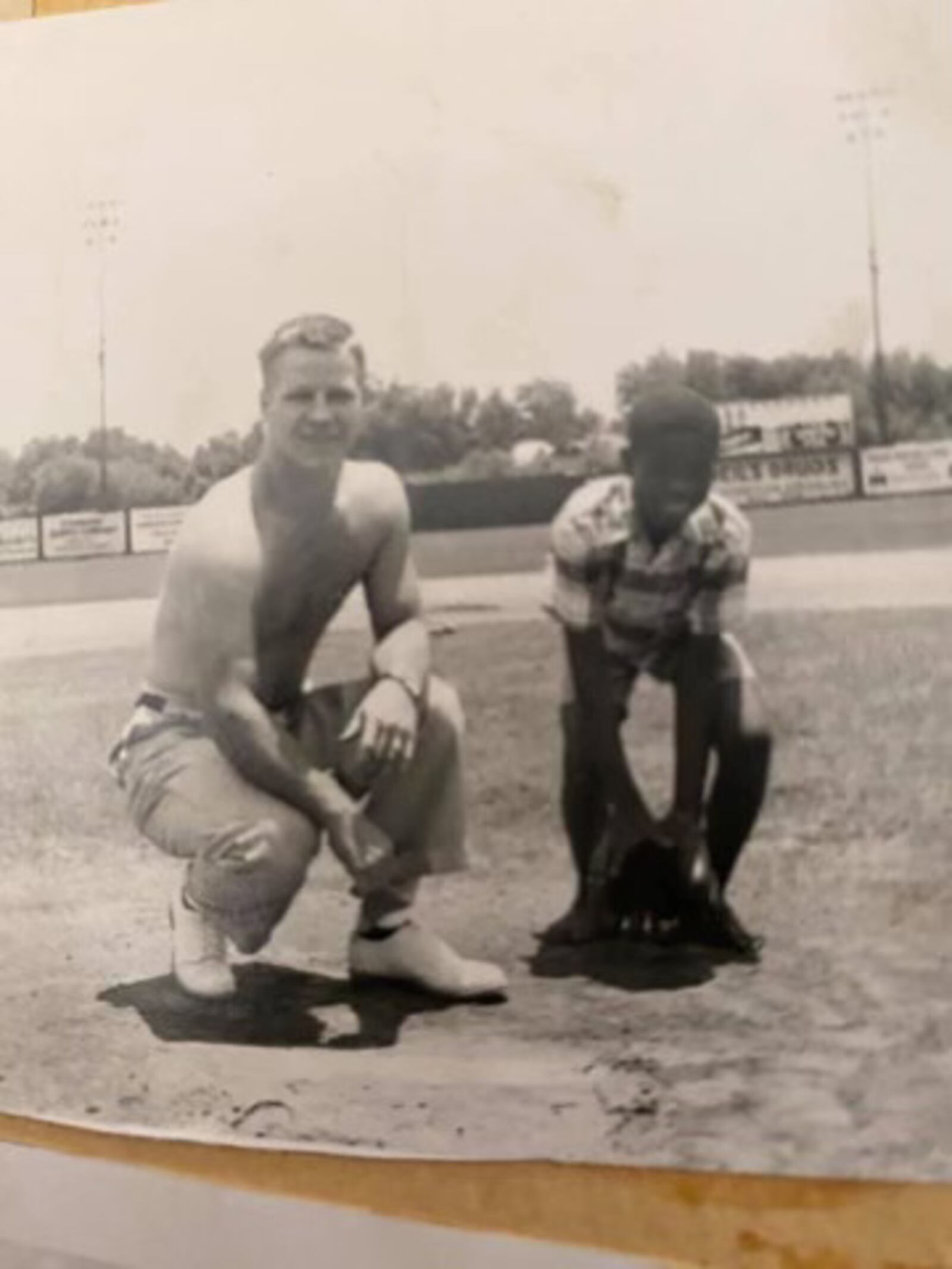 Ray Nichting, a standout hitter and outfield for ???, is shown with Reliford, a batboy who pinch hit for Nichting in 1952. SUBMITTED PHOTO