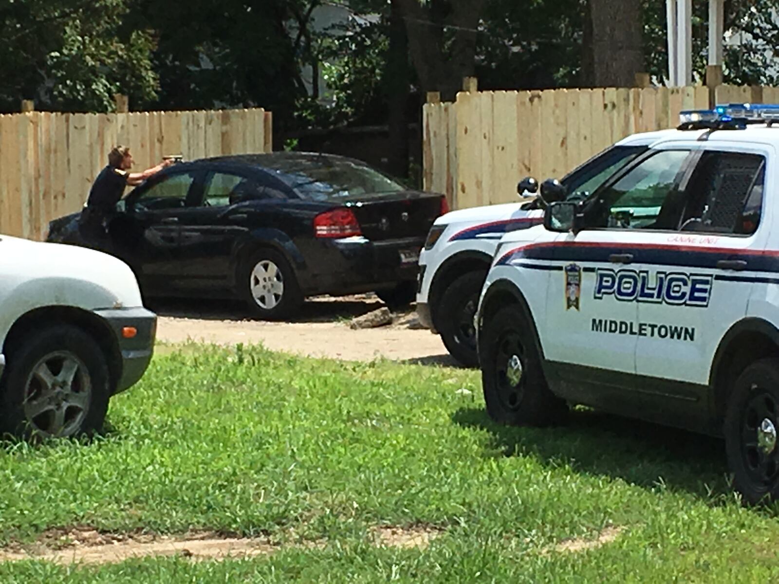 Scene from the reported standoff on Baltimore Street in Middletown. ED RICHTER/STAFF
