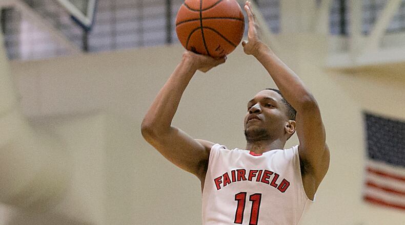 Fairfield’s Devin Turner shoots during the All-Butler County All-Star boys basketball game at the Hamilton Athletic Center in Hamilton on April 7, 2018. CONTRIBUTED PHOTO BY E.L. HUBBARD