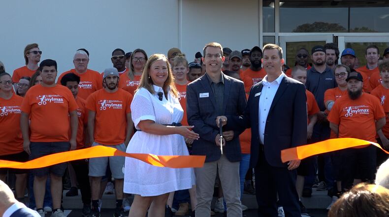 Pictured are executives from Vinylmax in Hamilton, which opened its new facility expansion on McBride Court, on Aug. 14, 2024. The window-maker plans to add upwards of 150 employees over the next few years. They currently have more than 300. JEFF ARCHIABLE/TVHAMILTON