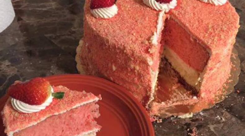 Bridgette's Cakes & Pastries owner Bridgette Rodgers launched her food truck trailer in fall of 2018. A A strawberry shortcake cheesecake is pictured.