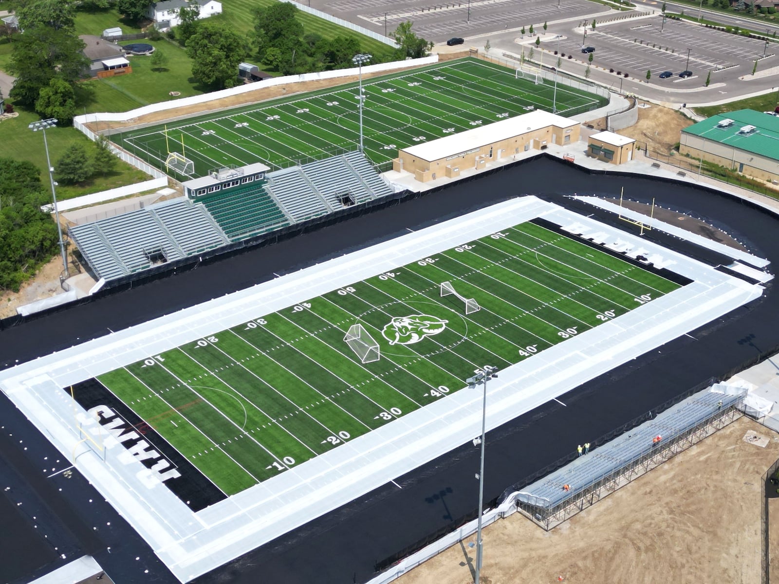 Construction is nearing completion on Tuesday, June 3, 2025, on the Matandy SportsPlex on the campus of Badin High School in Hamilton. NICK GRAHAM/STAFF