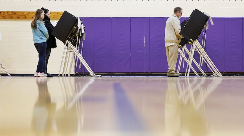 Voters cast their ballots on election day Tuesday, March 19, 2024 at Creekview Elementary School in Middletown. NICK GRAHAM/STAFF