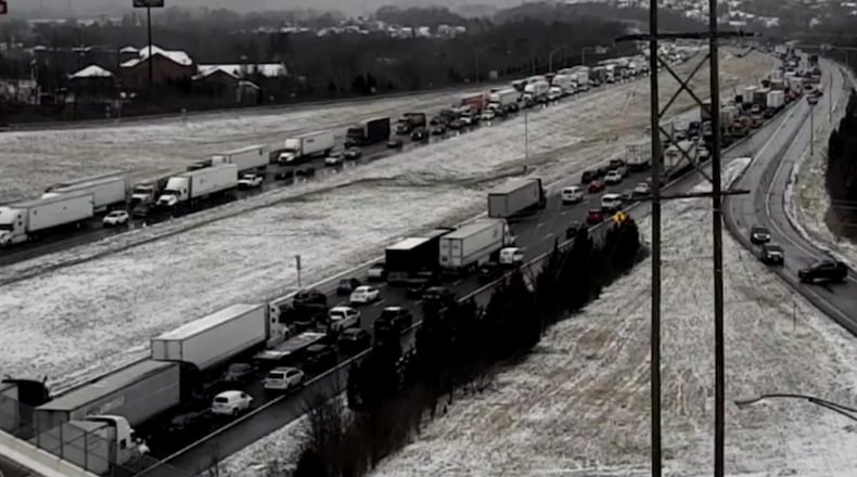 Two crashes on Interstate 75 on both sides in Liberty Twp. and West Chester Twp. have led to traffic delays Tues., March 14, 2023. CONTRIBUTED/ODOT
