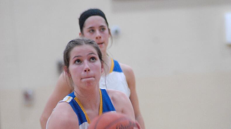 Middletown Christian's Jenny LaRue eyes a free throw against DePaul Cristo Rey on Tuesday night. Chris Vogt/CONTRIBUTED