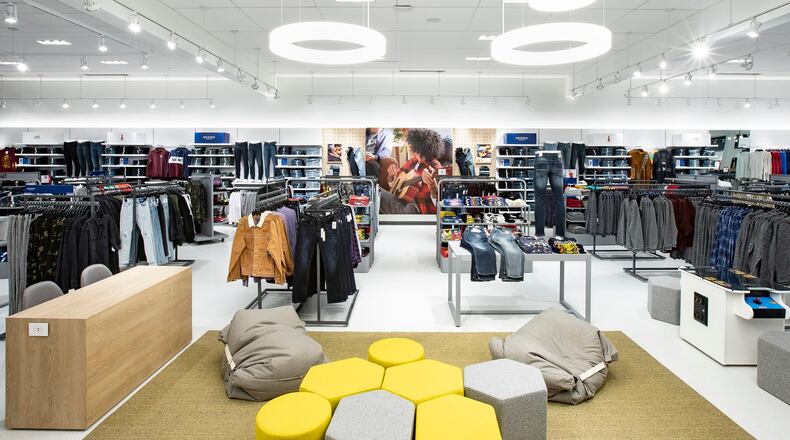 JCPenney’s new store format, first opened in Texas, includes lounge spaces with charging stations.