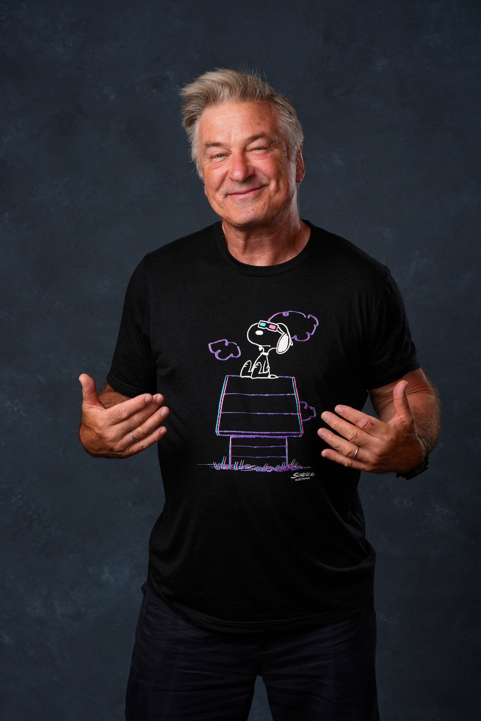 Alec Baldwin poses for a portrait to promote the 75th anniversary of "Peanuts" during Comic-Con International on Thursday, July 24, 2025, in San Diego. (AP Photo/Chris Pizzello)